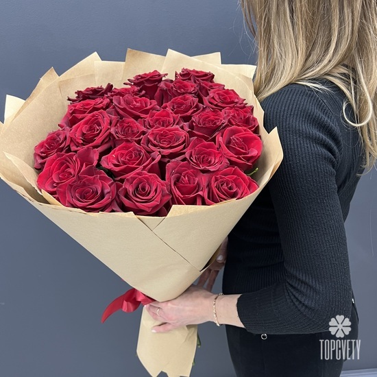 Букет из 25 красных роз Премиум