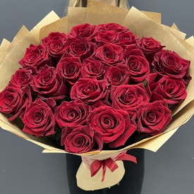Букет из 25 красных роз Премиум