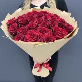 Букет из 25 красных роз Премиум
