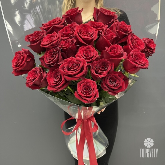 Букет из 25 красных роз Премиум