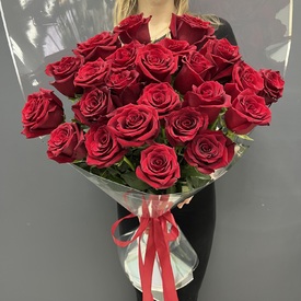 Букет из 25 красных роз Премиум