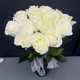 Букет из 15 белых роз  50см