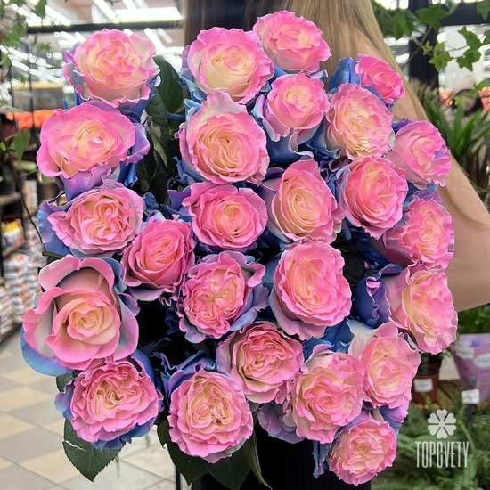 Букет из 25 розовых роз Барби Стар 60см