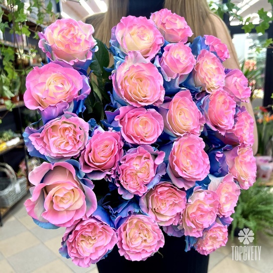 Букет из 25 розовых роз Барби Стар 60см