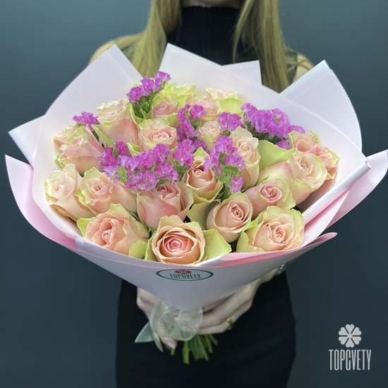 Букет из 25 розовых роз Кения