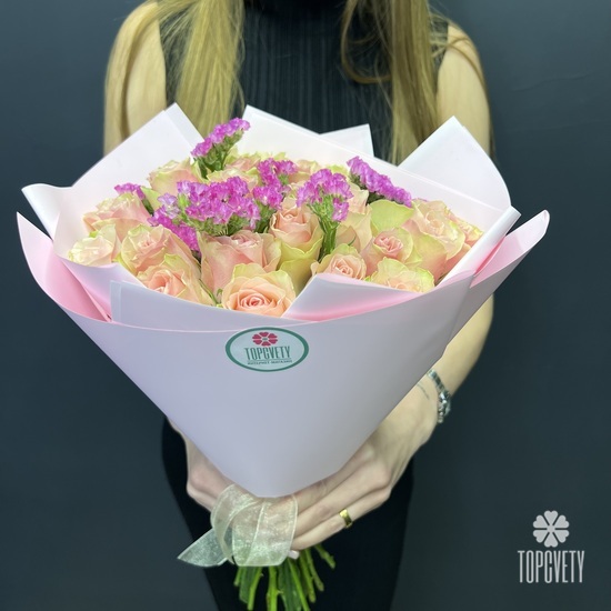 Букет из 25 розовых роз Кения