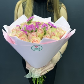 Букет из 25 розовых роз Кения