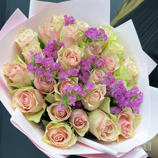 Букет из 25 розовых роз Кения