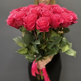 Букет из 25 розовых роз 50см