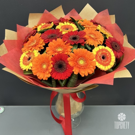 Букет из 21шт герберы микс