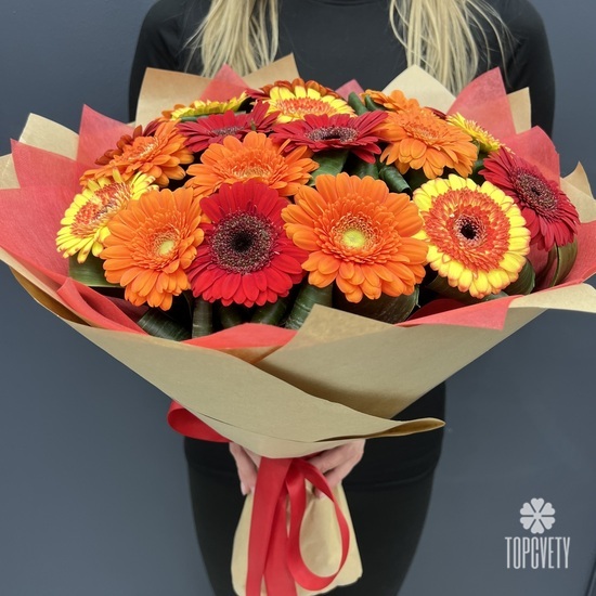 Букет из 21шт герберы микс