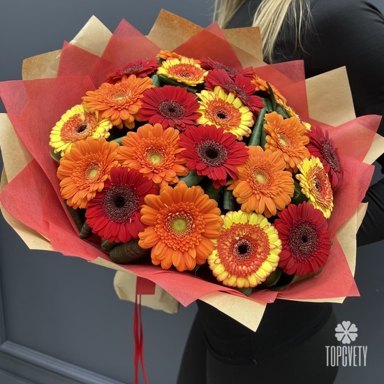 Букет из 21шт герберы микс