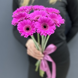 Букет из 9шт розовых гербер