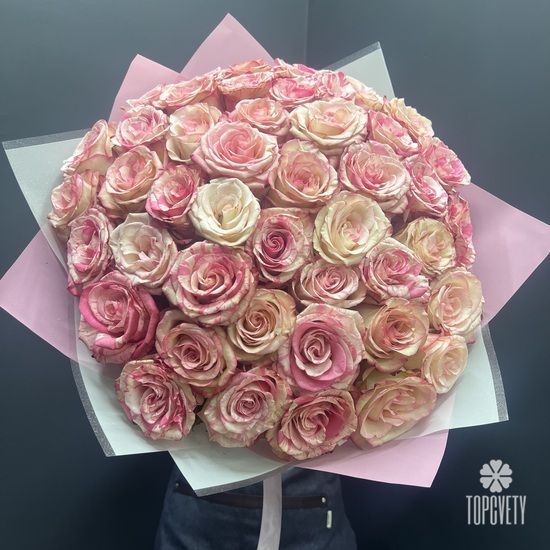 Букет из 51 розовой розы Эквадор 50см