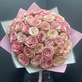 Букет из 51 розовой розы Эквадор 50см