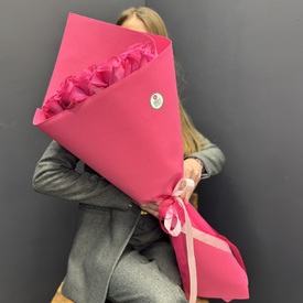 Букет из 15 розовых роз 