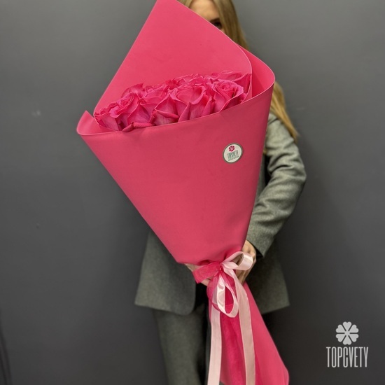 Букет из 15 розовых роз 