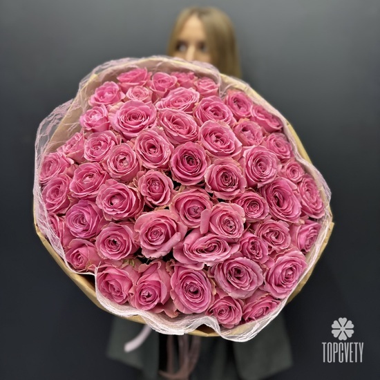 Букет из 51 розовой розы 