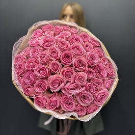 Букет из 51 розовой розы 