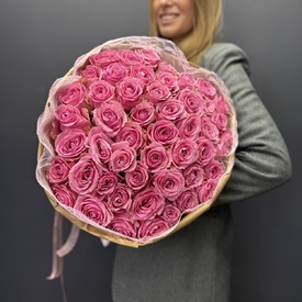 Букет из 51 розовой розы 