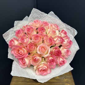 Букет из 25 розовых роз 