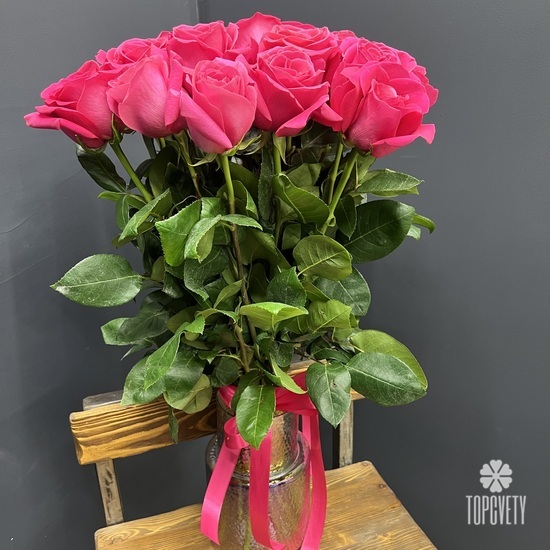 Букет из 25 розовых роз Пинк Флойд 70см