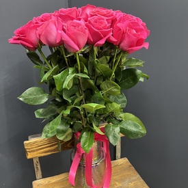 Букет из 25 розовых роз Пинк Флойд 70см