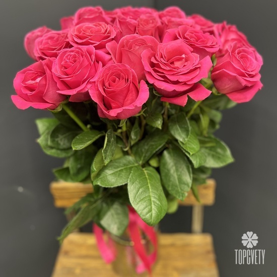 Букет из 25 розовых роз Пинк Флойд 70см
