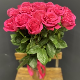 Букет из 25 розовых роз Пинк Флойд 70см