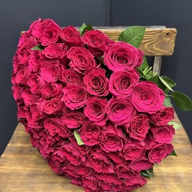 Букет из 101 розовой розы 40см