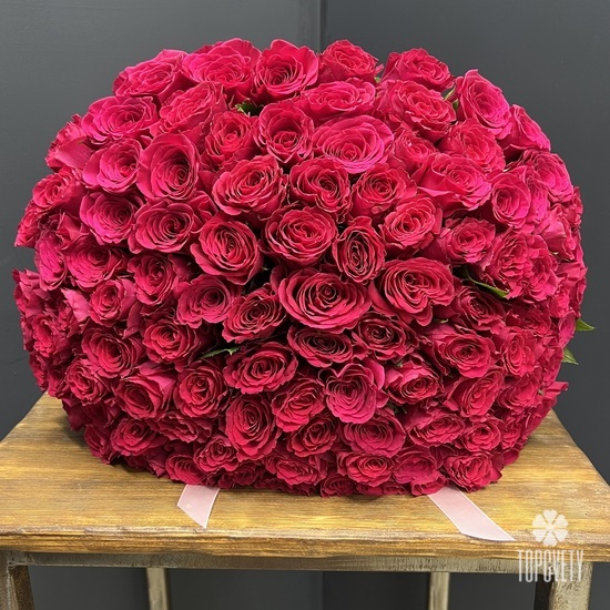 Букет из 101 розовой розы 40см