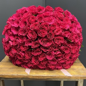 Букет из 101 розовой розы 40см