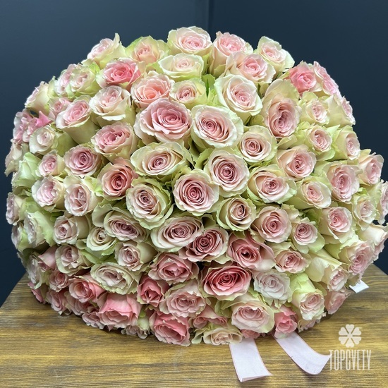 Букет из 101 розовой розы 40см