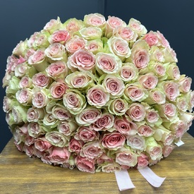 Букет из 101 розовой розы 40см