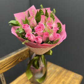 Букет из 15 розовых роз Каприз