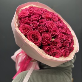 Букет из 51 розовой розы Премиум 50см