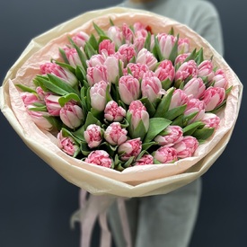 Букет из 51 пионовидного тюльпана