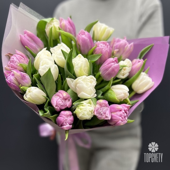 Букет из 25 тюльпанов микс