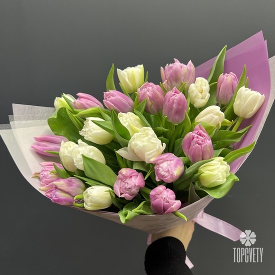 Букет из 25 тюльпанов микс