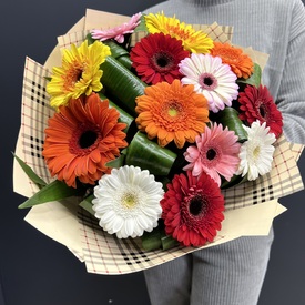 Букет из 15 Гербер микс 