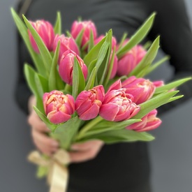 Букет из 15 пионовидных тюльпанов 