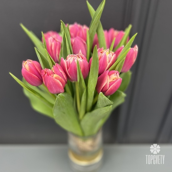 Букет из 15 пионовидных тюльпанов 