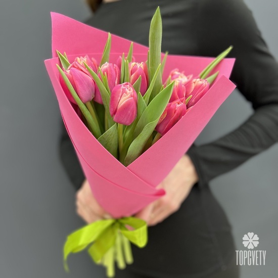 Букет из 11 пионовидных тюльпанов Колумбус