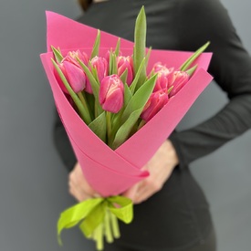 Букет из 11 пионовидных тюльпанов Колумбус