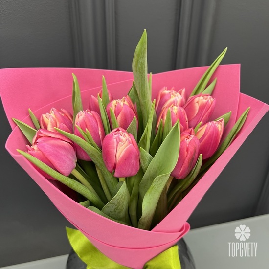 Букет из 11 пионовидных тюльпанов Колумбус