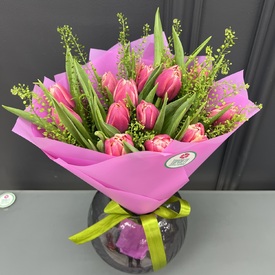 Букет из 15 пионовидных тюльпанов Колумбус