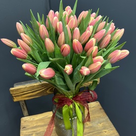 Букет из 51 тюльпана 