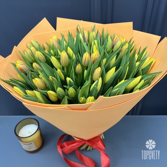 Букет из 101 тюльпана микс