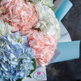 Букет из 15 гортензий микс