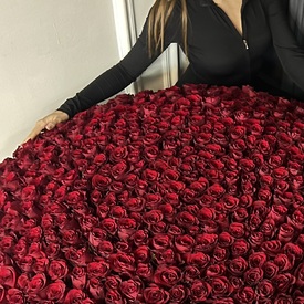 Букет из 701 красной розы в корзине